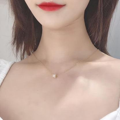 Copper Elegant Zirconia Collar Necklace
