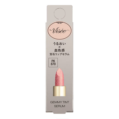 Kose VISEE Gemmy Tint Serum Rouge Lipstick PK870 Pink Opal